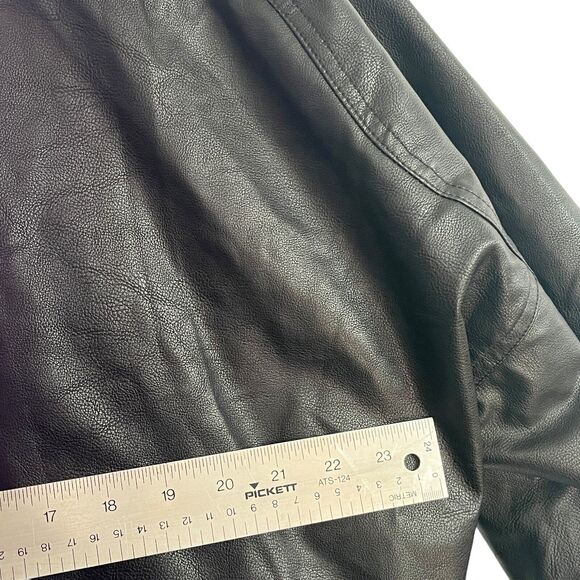 D&M Slouchy Moto Jacket Women Size Small OVERSIZED fits up to a 1X Vegan Leather - Picture 13 of 15